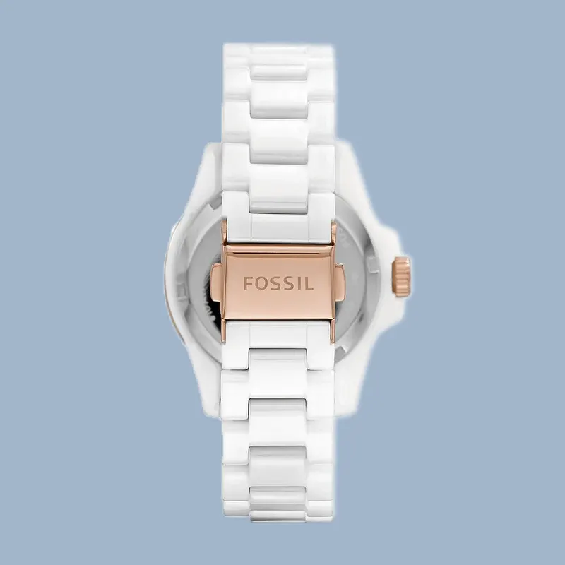 Fossil FB-01 Ceramic White Dial Fashion Ladies Watch- CE1107